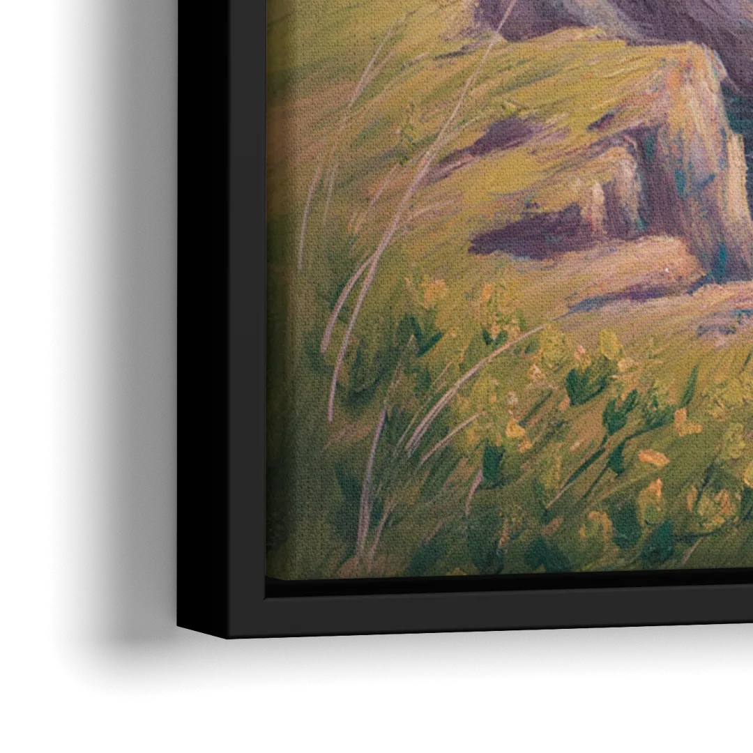 Cape Breton Highlands - Close-Up Black Frame Canvas