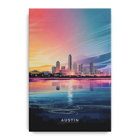 Austin Downtown Vibes Skyline - Canvas Wall Art