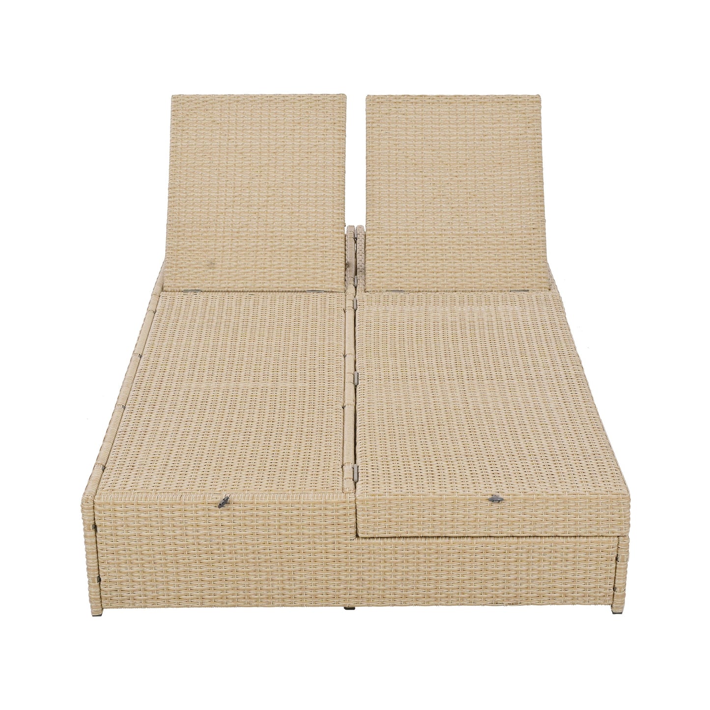 Outdoor Double Daybed – Reclining Wicker Rattan with Patio Cushions