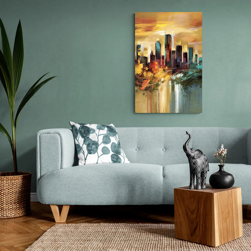 Houston Skyline View - Canvas Wall Art Living Room