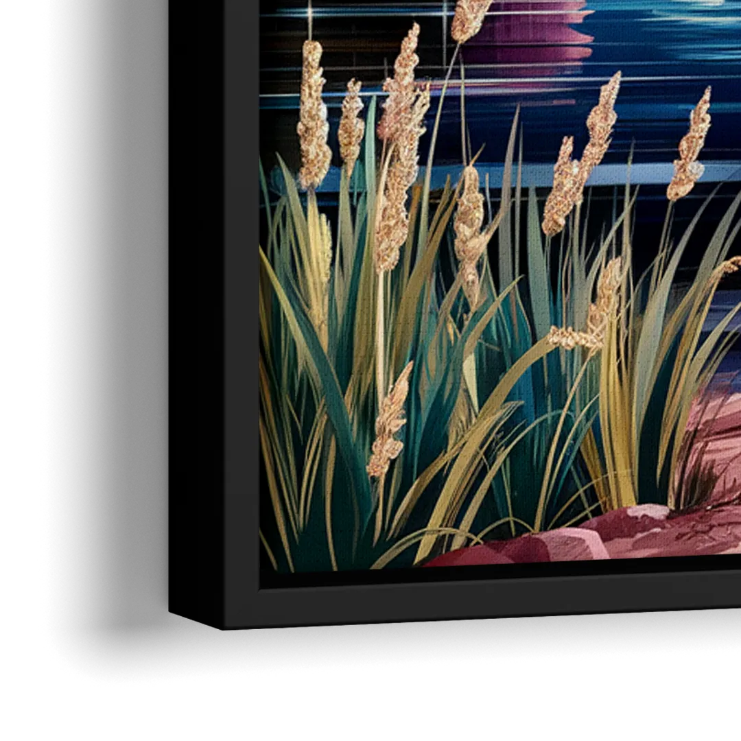Lubbock Starry Night Sky - Close-Up Black Frame Canvas