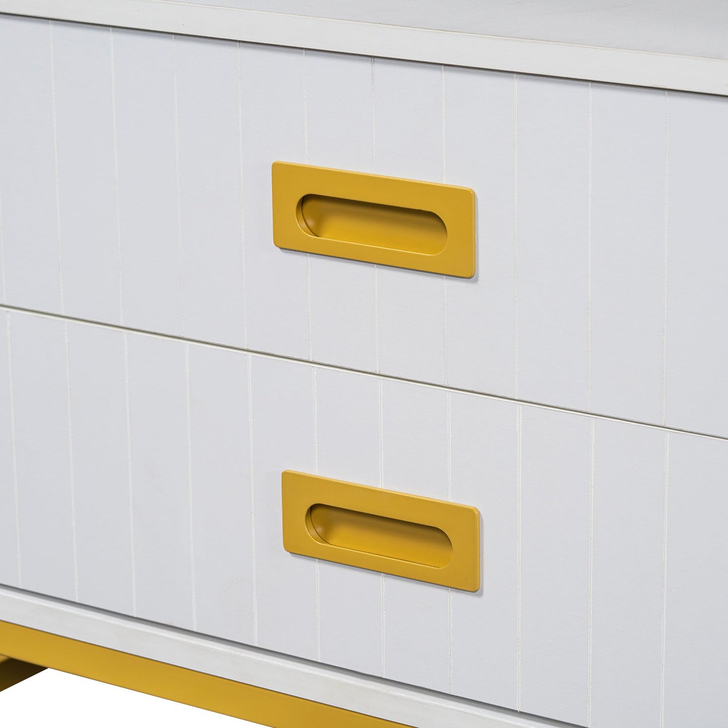 Elegant 4-Drawer Vanity Table with Side Cabinet – Modern Home Decor