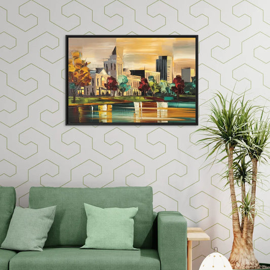 Huntsville Historic Downtown - Living Room Black Frame Canvas