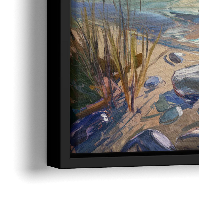 Lake Tahoe Mountain Serenity - Close-Up Black Frame Canvas