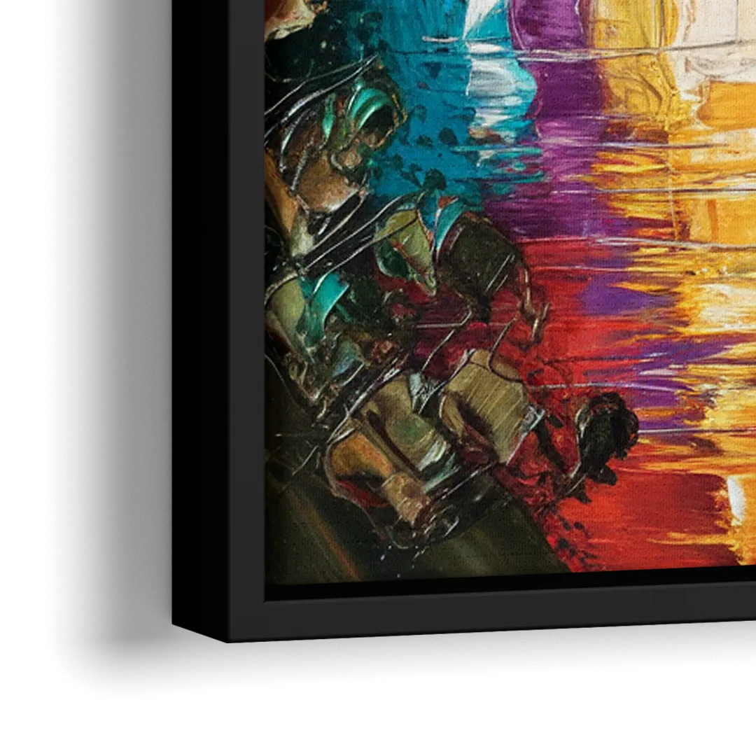 Austin Downtown Vibes - Close-Up Black Frame Canvas