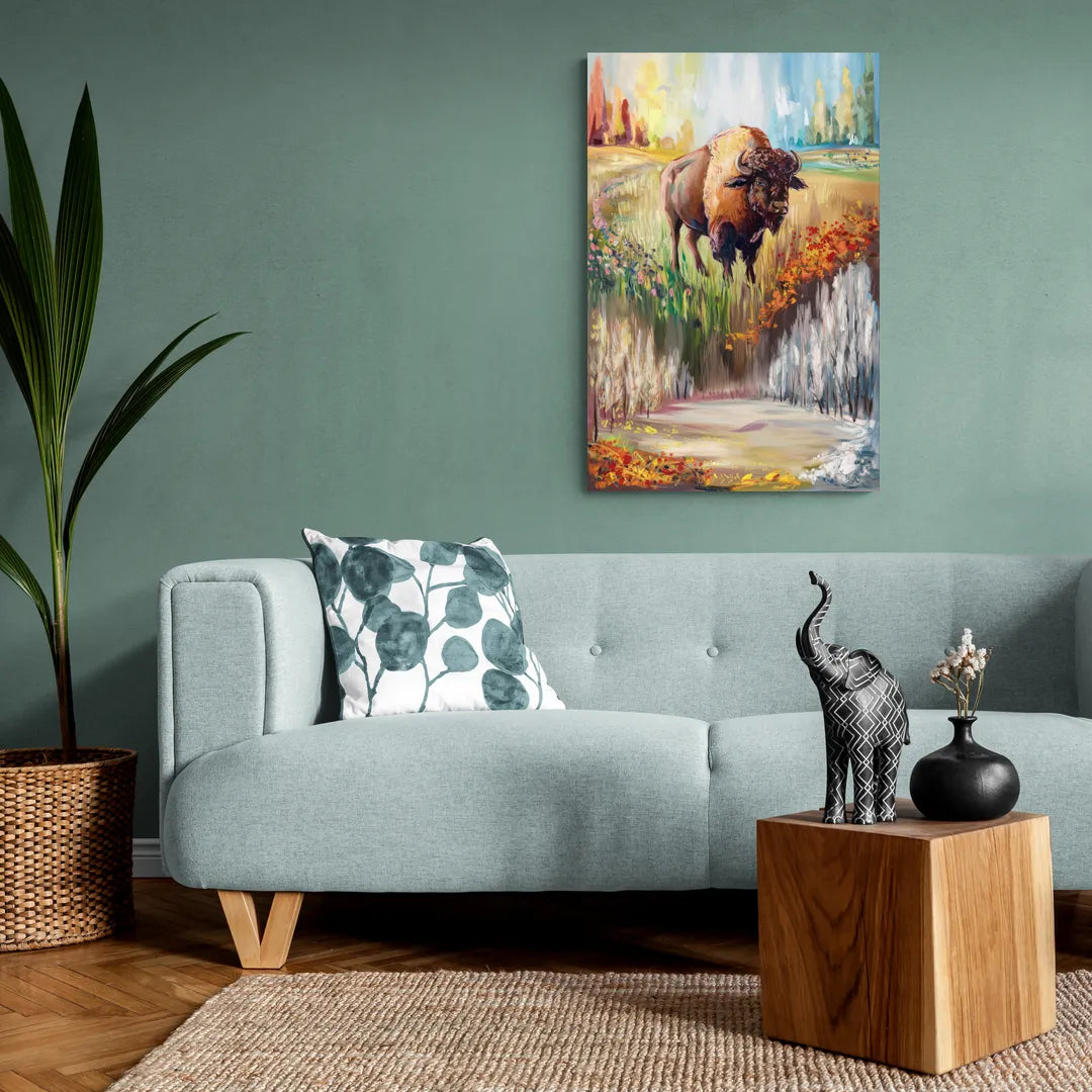 Buffalo All Seasons Beauty - Canvas Wall Art Living Room