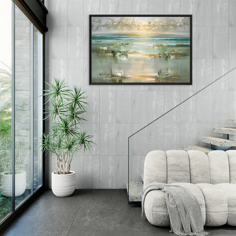 Irvine Coastal Serenity - Living Room Black Frame Canvas