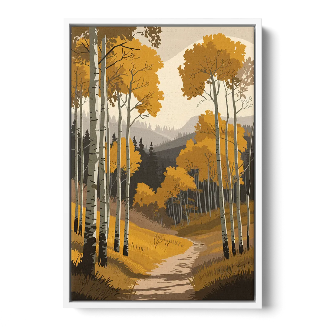 Aspen Rustic Charm - White Frame Canvas