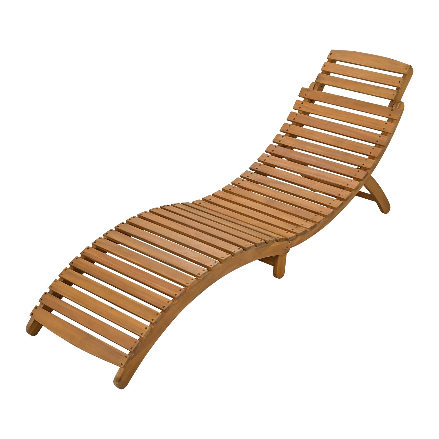 2-Piece Extendable Wooden Outdoor Chaise Lounge Set with Cushions