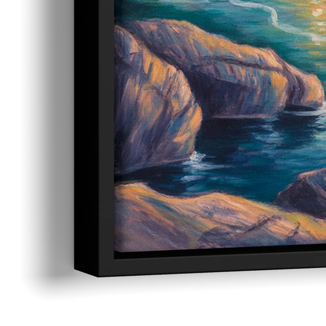 Niagara Falls Water Mist - Close-Up Black Frame Canvas