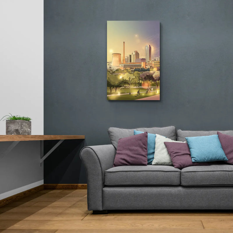Austin Seaholm District - Canvas Wall Art Living Room