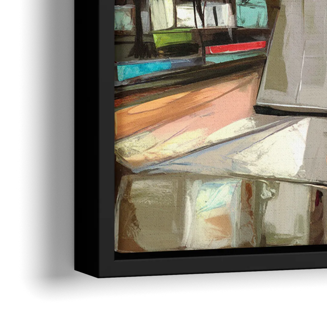 Philadelphia Love Sculpture - Close-Up Black Frame Canvas