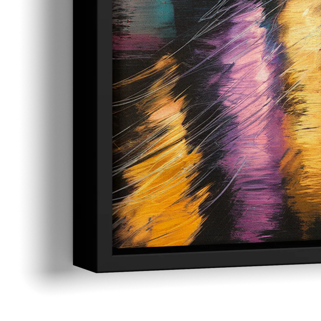 Memphis Vibrant Nightlife - Close-Up Black Frame Canvas