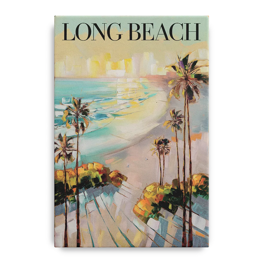 Long Beach California Palm Trees - Canvas Wall Art