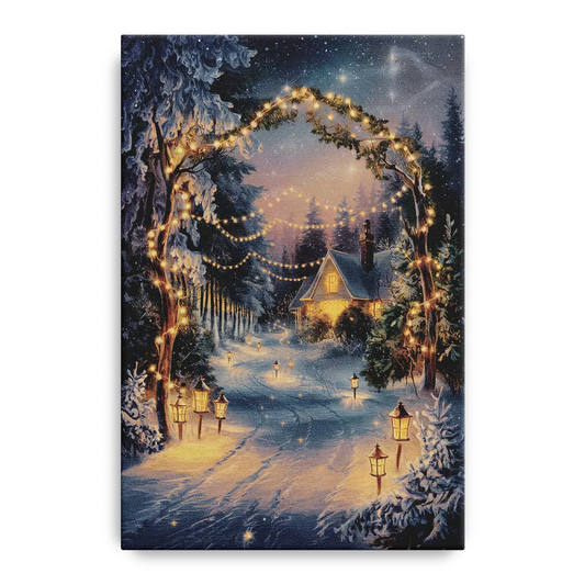 Garland Nighttime Lights - Canvas Wall Art