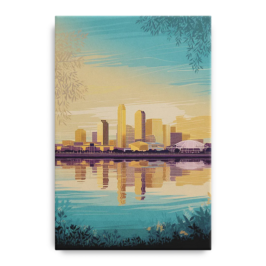 Garland Skyline Reflection - Canvas Wall Art