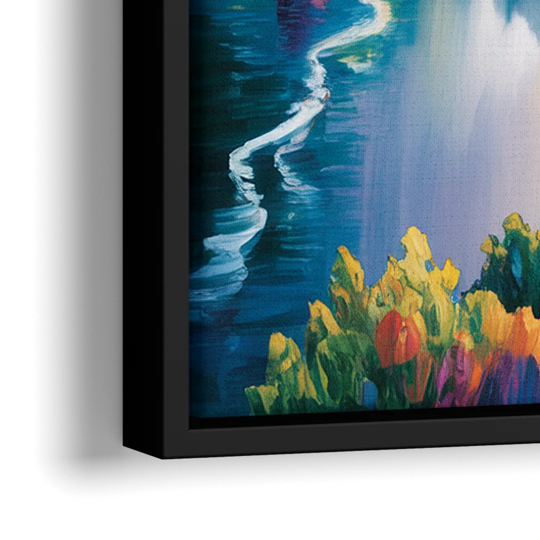 Niagara Falls Tunnel View - Close-Up Black Frame Canvas