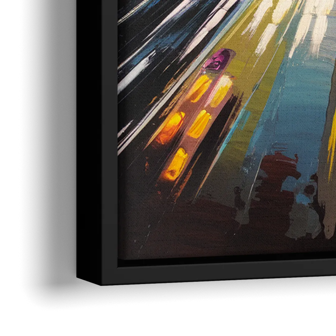 Los Angeles Urban Cityscape - Close-Up Black Frame Canvas