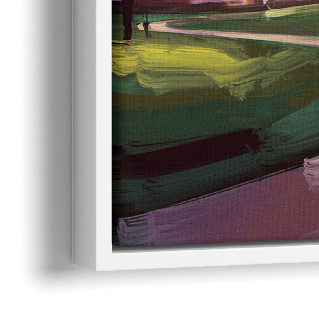 Houston Downtown Vibes - Close-Up White Frame Canvas