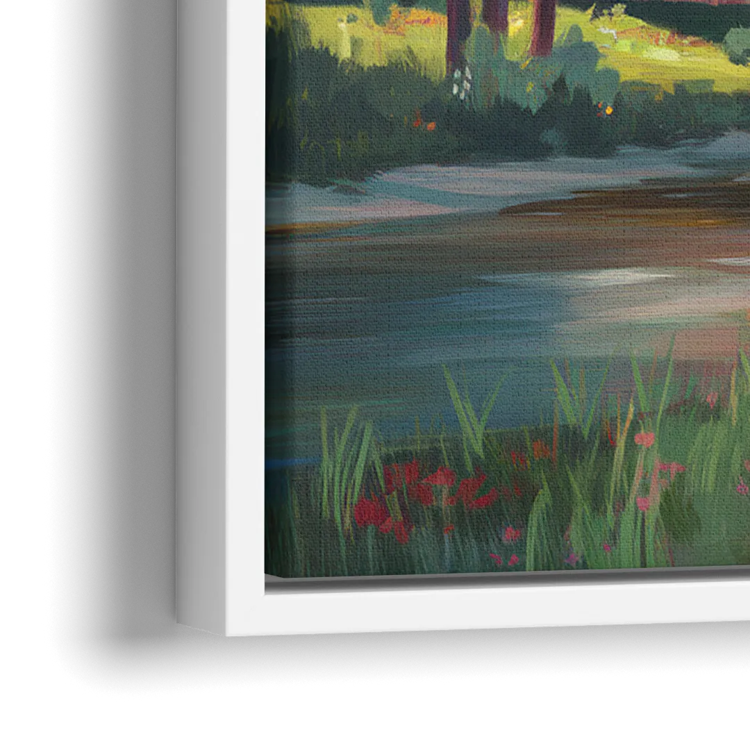 Ashland Covered Bridge - Close-Up White Frame Canvas