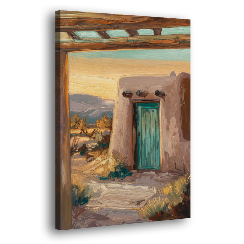 Santa Fe Pueblo Style - Canvas Print Art Sides