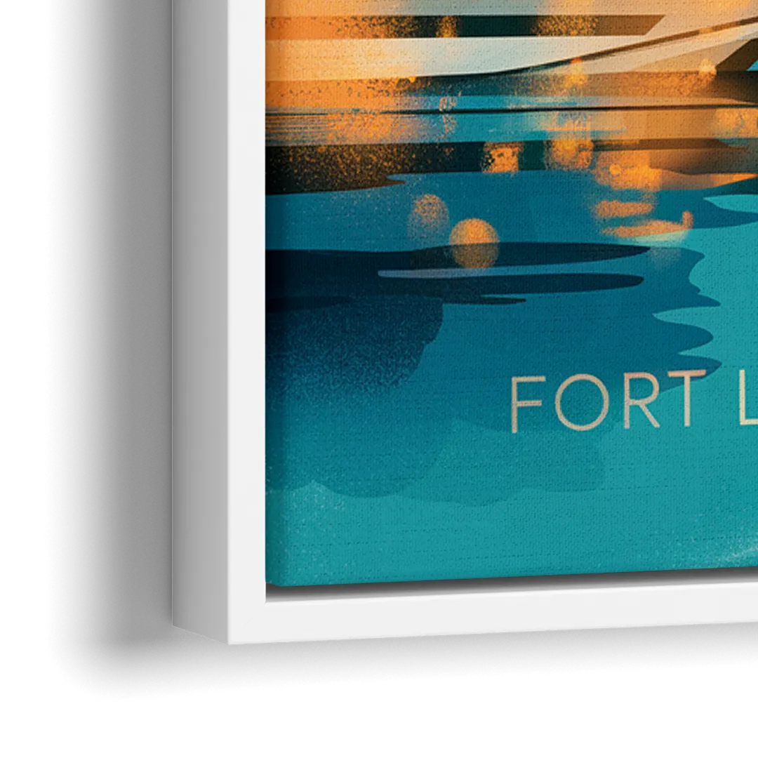Fort Lauderdale Intracoastal Waterway - Close-Up White Frame Canvas