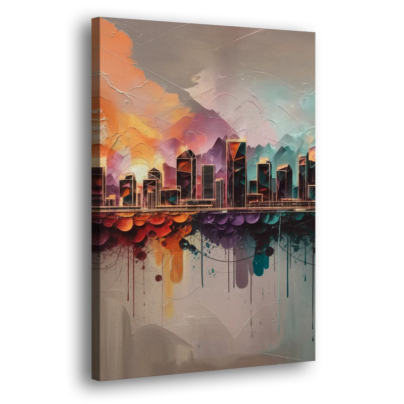 Denver Artistic Skyline - Canvas Print Art Sides