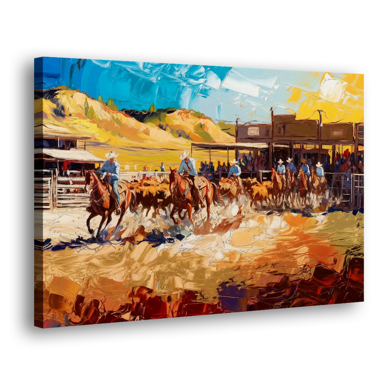 Fort Worth Rodeo And Cowboy Spirit - Canvas Print Art Sides