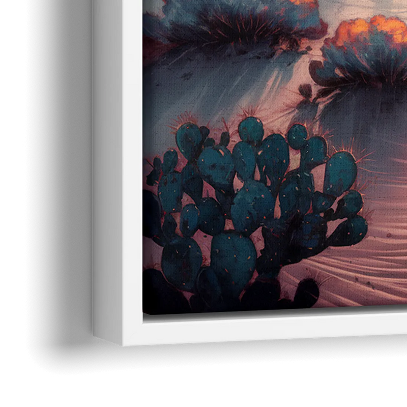 Phoenix Desert Twilight Glow - Close-Up White Frame Canvas