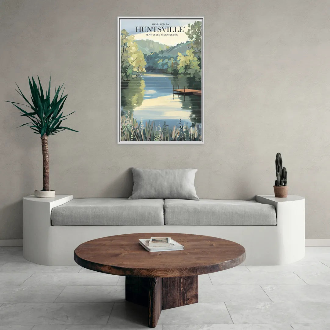 Huntsville Tennessee River Serenity - Living Room White Frame Canvas