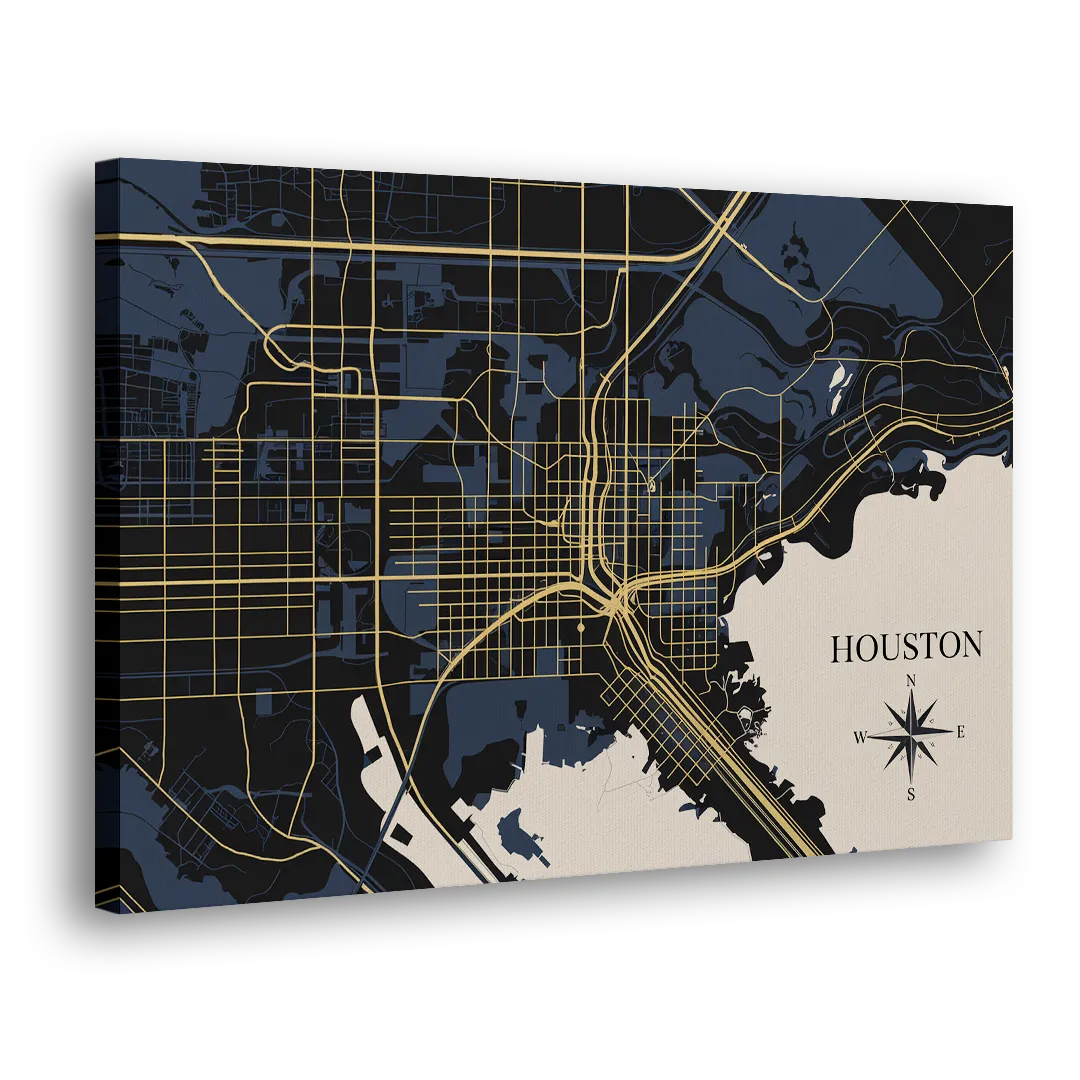 Houston Skyline Horizon - Canvas Print Art Sides