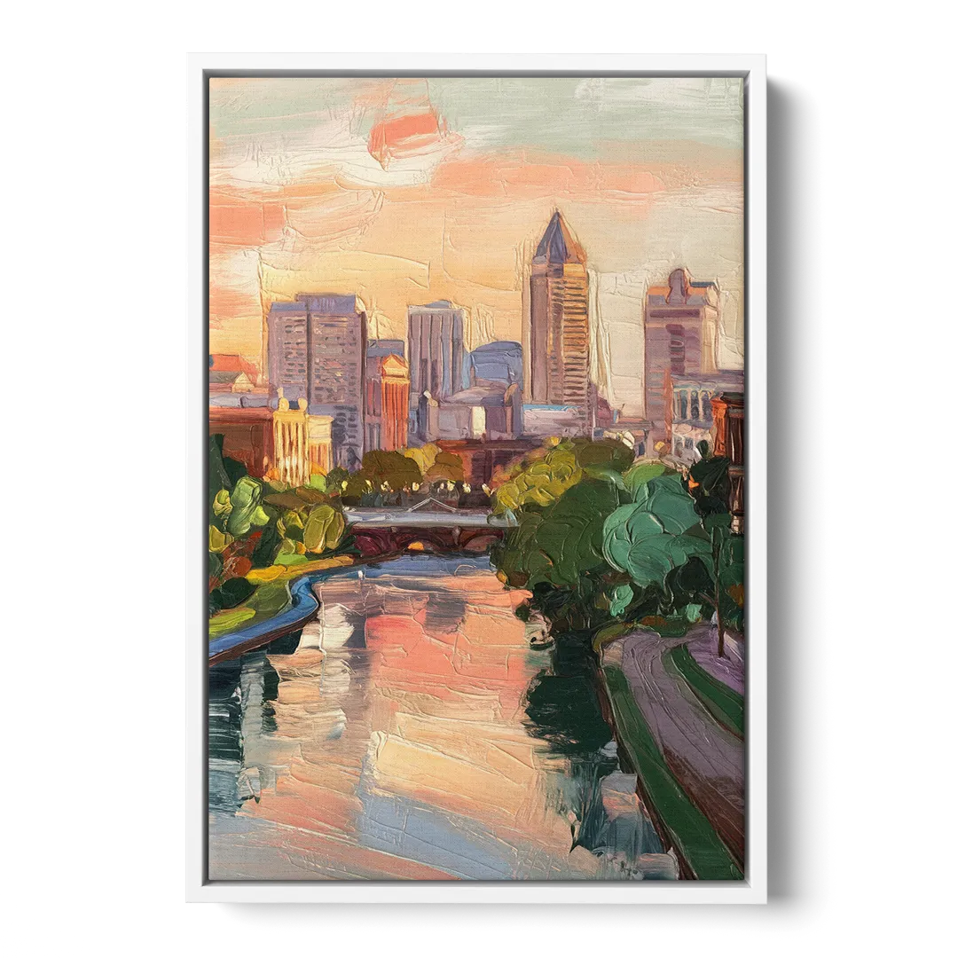 Richmond Downtown Charm - White Frame Canvas