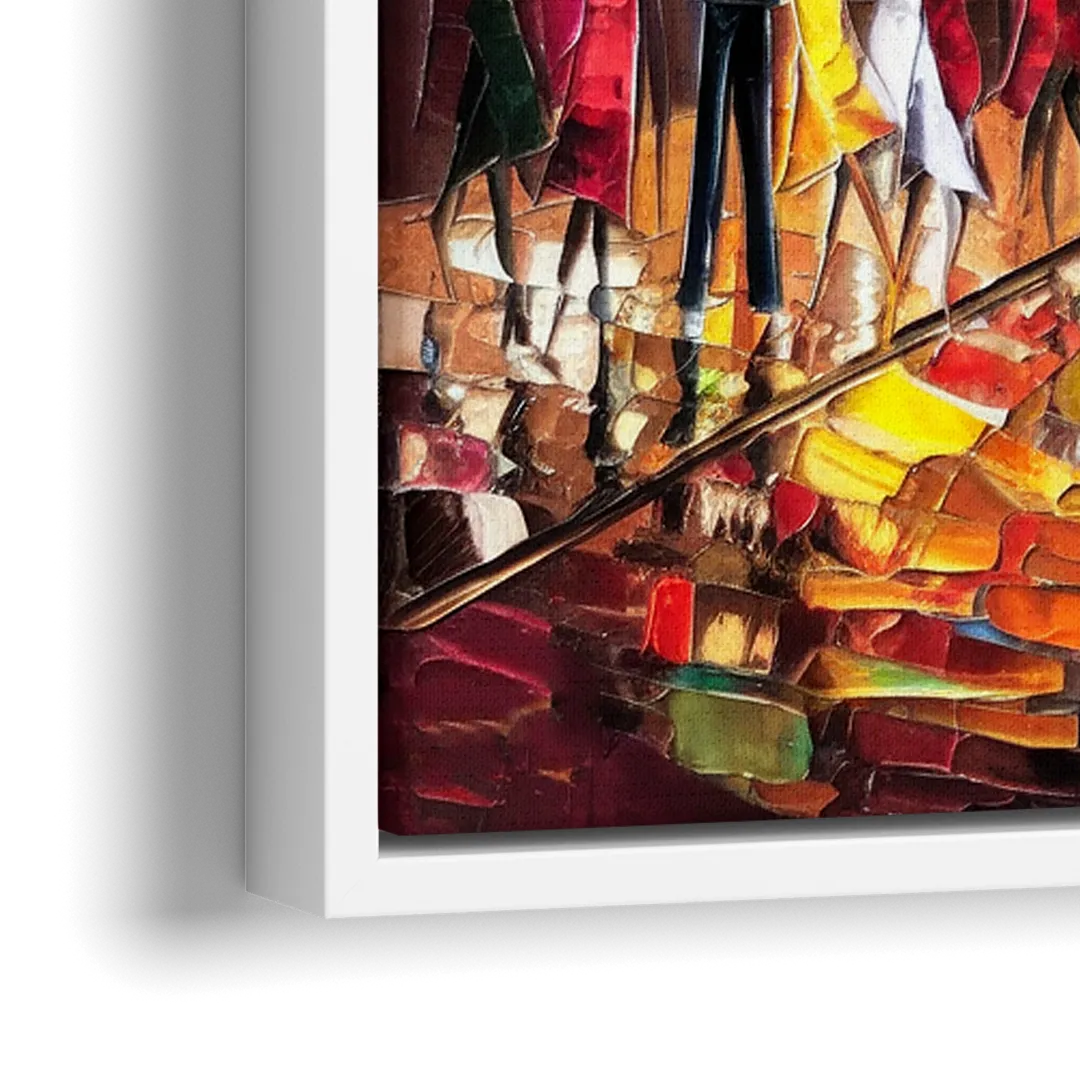 New Orleans Vibrant Street Art - Close-Up White Frame Canvas