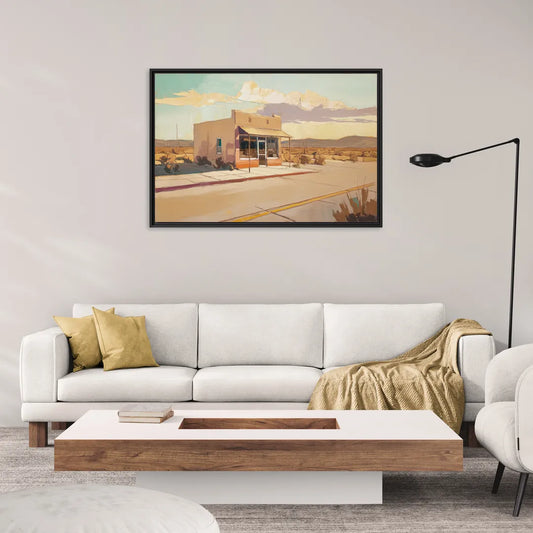 Marfa Roadside Charm - Living Room Black Frame Canvas
