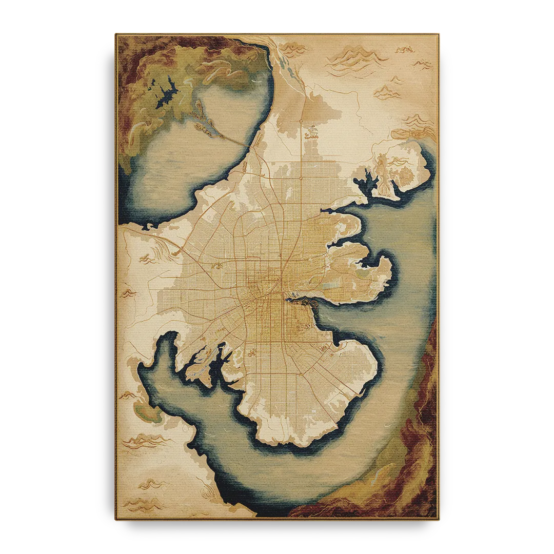 Charleston Map Design - Canvas Wall Art