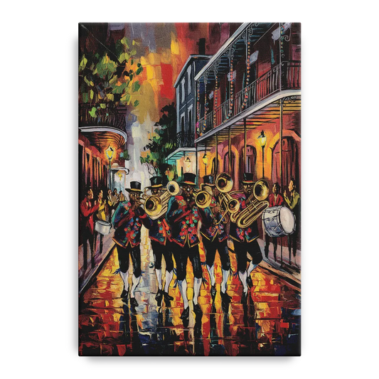 New Orleans Second Line Band - Canvas Wall Art