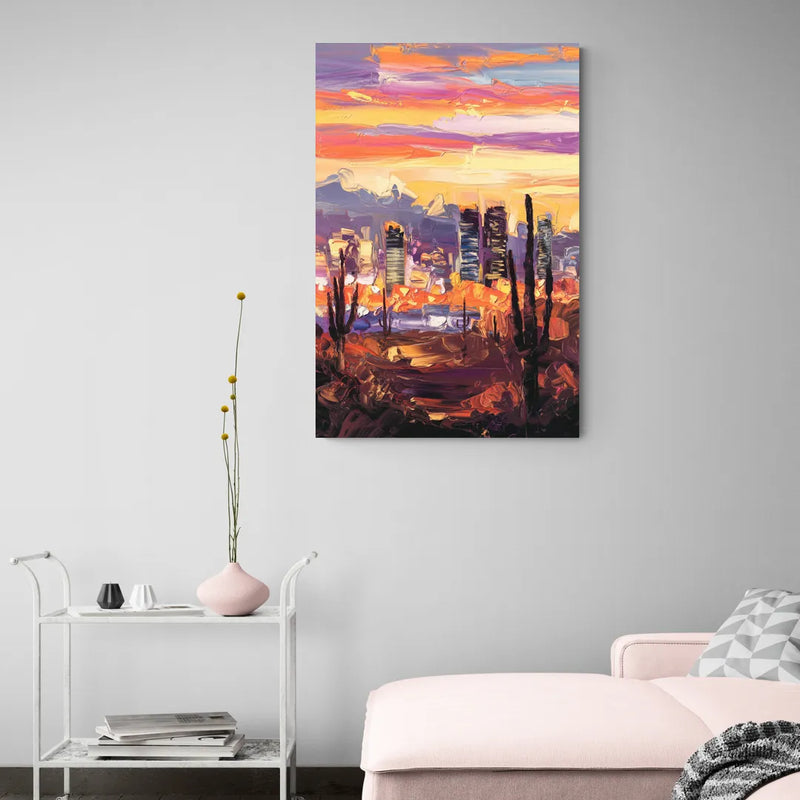 Phoenix City Lights and Skies - Canvas Wall Art Living Room