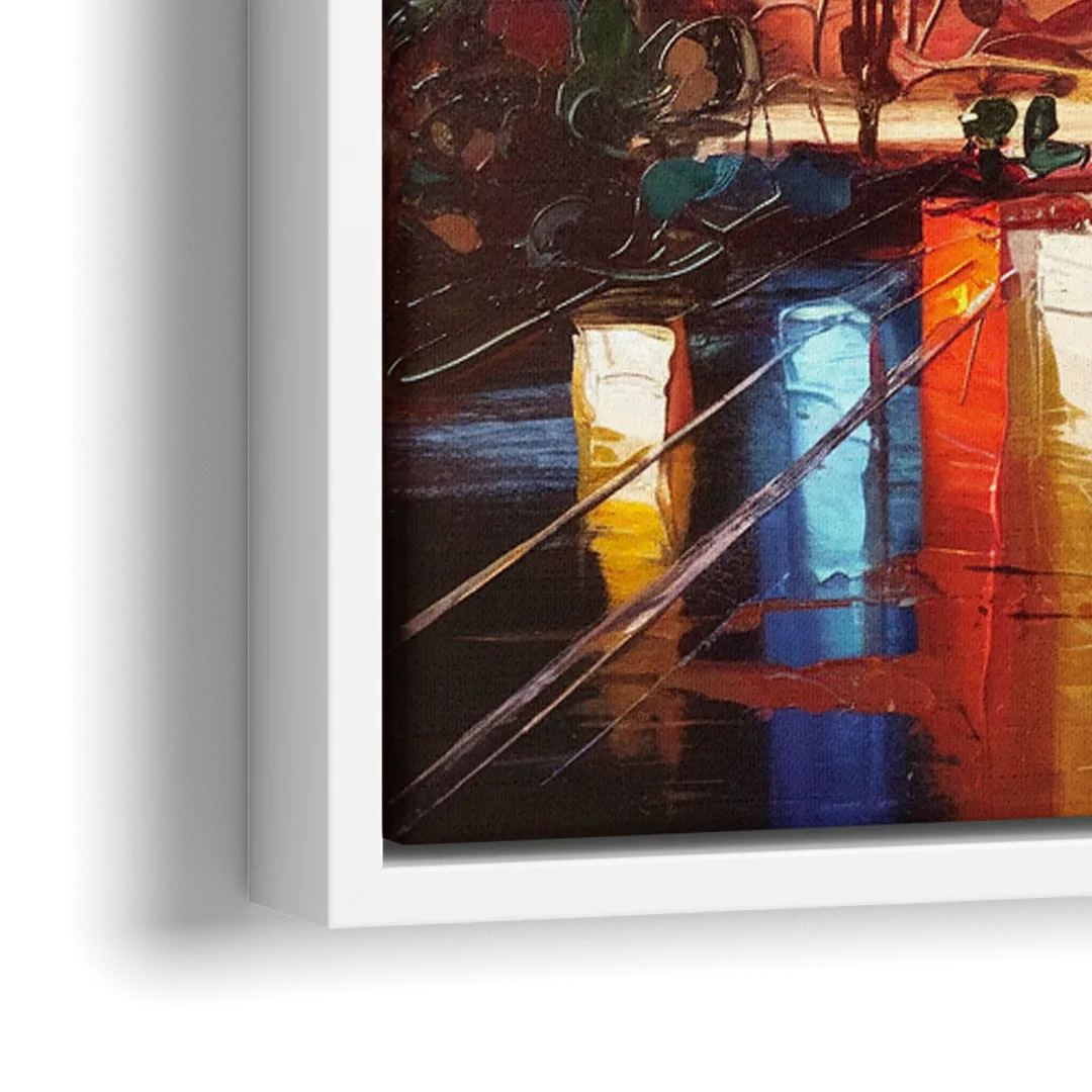 Phoenix Sunsets Over the City - Close-Up White Frame Canvas