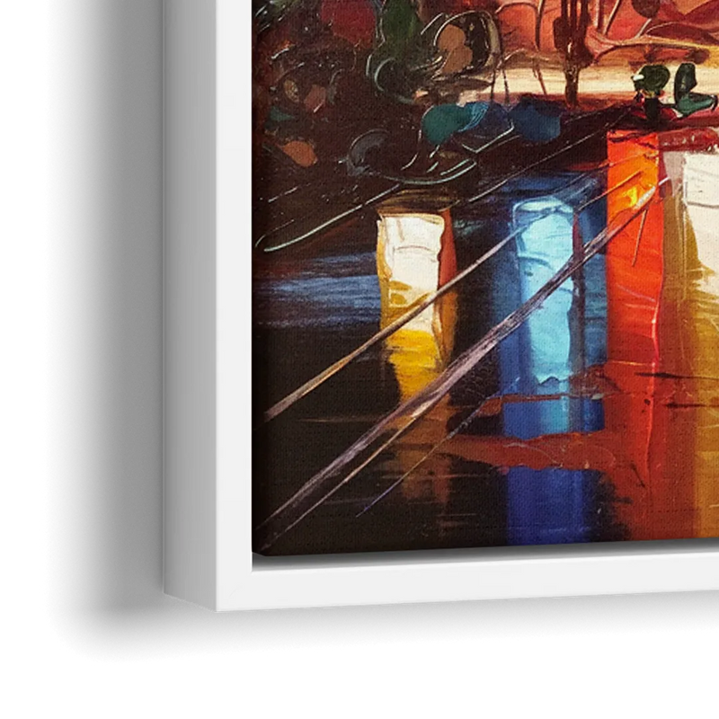 Phoenix Sunsets Over the City - Close-Up White Frame Canvas