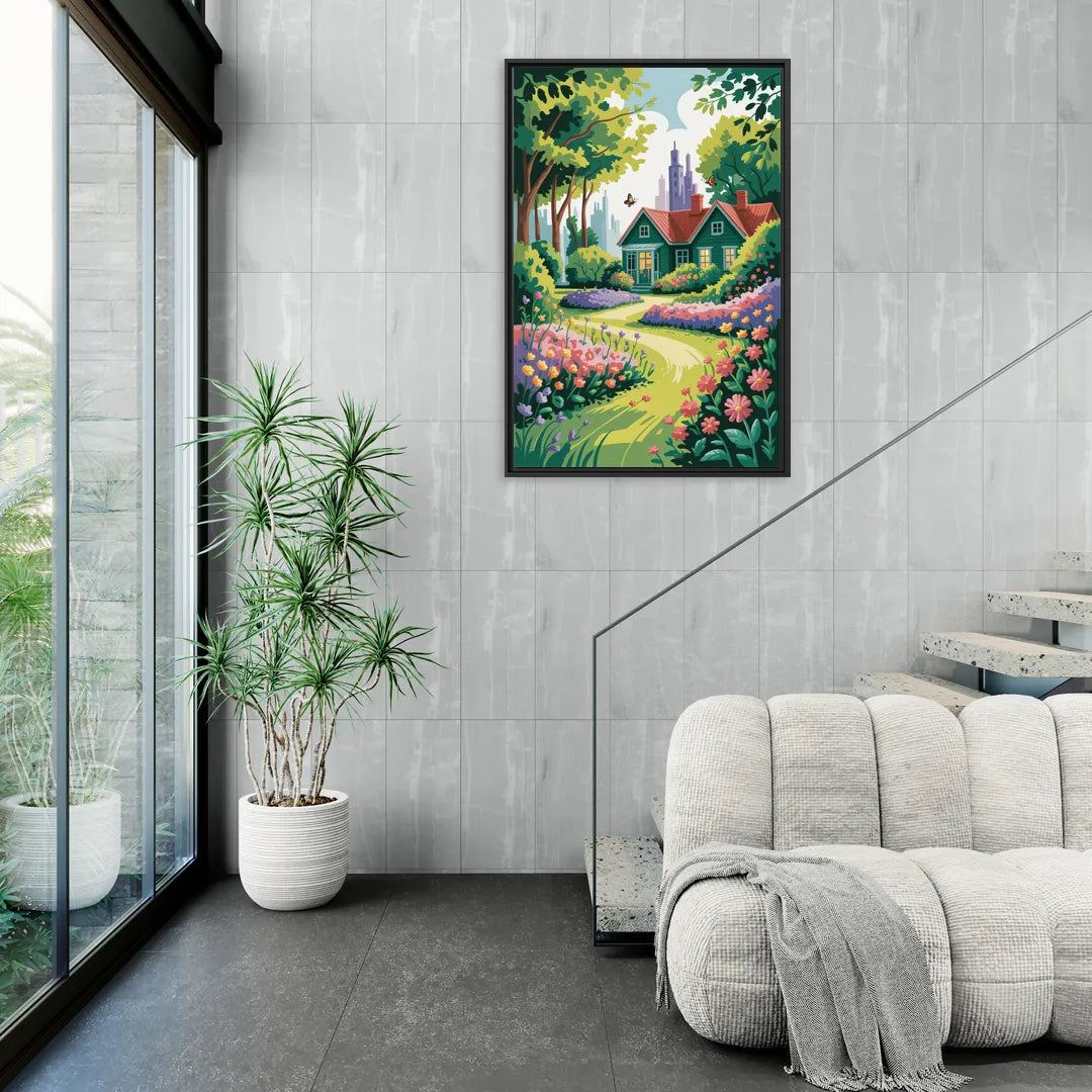 Green Gables Heritage - Living Room Black Frame Canvas