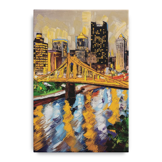 Pittsburgh Downtown Lights - Canvas Wall Art