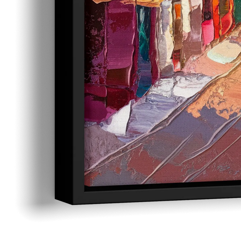 Bisbee Vibrant Skyline - Close-Up Black Frame Canvas