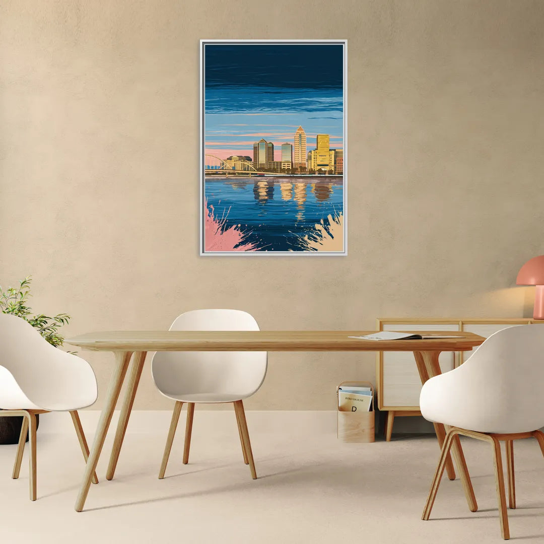 Milwaukee Wisconsin Charm - Living Room White Frame Canvas