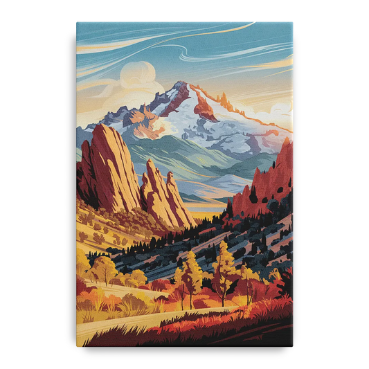 Colorado Springs Pikes Peak Panorama - Canvas Wall Art