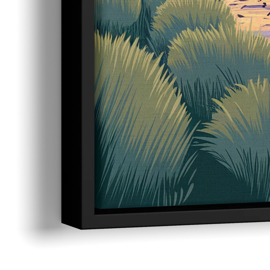 Wichita Riverfront Views - Close-Up Black Frame Canvas