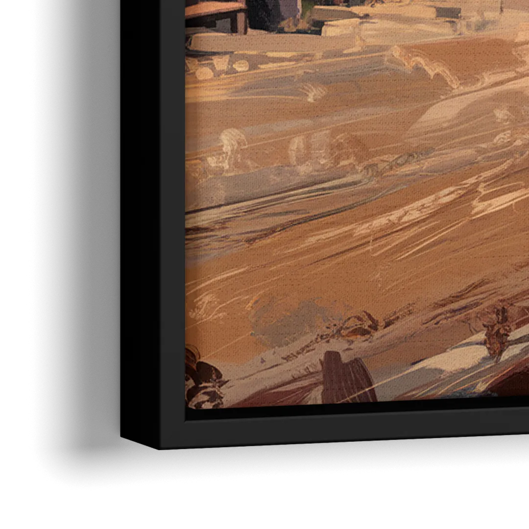 Tombstone Old West Charm - Close-Up Black Frame Canvas