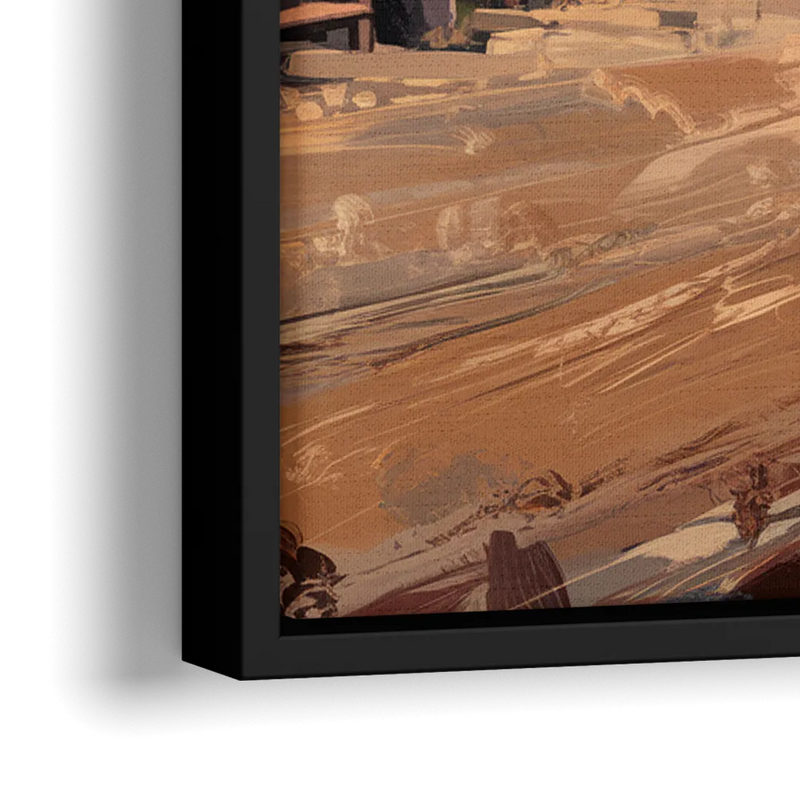 Tombstone Old West Charm - Close-Up Black Frame Canvas