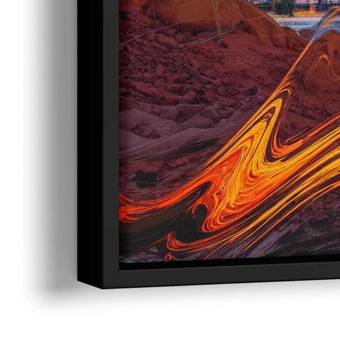 Phoenix Vibrant City Life - Close-Up Black Frame Canvas