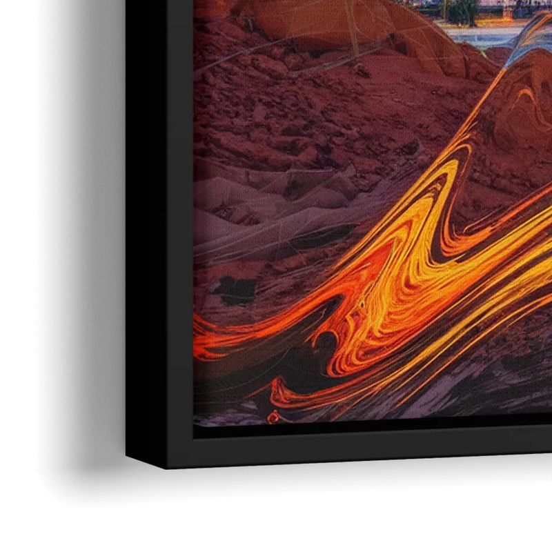 Phoenix Vibrant City Life - Close-Up Black Frame Canvas