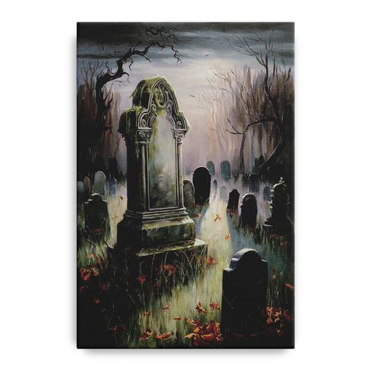 Tombstone Eerie Twilight - Canvas Wall Art